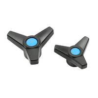 Poignée de serrage à 3 bras en forme d'étoile, noire mate, en ABS et nylon, avec filetage femelle M6 M8 M10 pour machine-outil CNC industrielle
