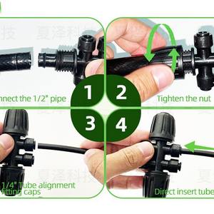 Connecteur d'irrigation de jardin à six voies à connexion rapide, raccord de tuyau de 16 mm pour système d'arrosage goutte à goutte pour l'arrosage des fleurs - Product Image 1