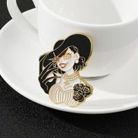 Pin de solapa de metal de aleación de moda, con esmalte blando y duro, personalizado para Halloween, insignia de metal personalizada