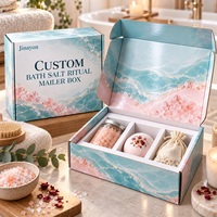 Boîte d'expédition personnalisée en carton ondulé E-Flute pour sels de bain, emballage cadeau rituel avec insert en papier pour e-commerce