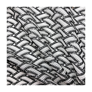 Vendite calde in <span class=keywords><strong>bianco</strong></span> e nero trasversale con foro netto 100% elasticizzato in poliestere tinto in filo jacquard tessuto a maglia per abbigliamento - Product Image 3