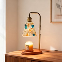 Nouvelle lampe chauffe-cire vintage en bois massif de style marocain, diffuseur d'arômes, cadeau d'anniversaire idéal pour chambre à coucher et chevet