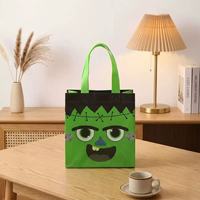 Sacs de bonbons d'Halloween en non-tissé laminé multicolores en gros, réutilisables, mignons, à motifs de dessins animés, pour cadeaux de fête d'anniversaire d'enfants
