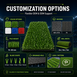 Césped Artificial para Fútbol Escolar, Césped Sintético Resistente a los Rayos UV de 50 mm para Exteriores, Campo de Práctica de Fútbol Seguro, No Tóxico, Venta al por Mayor, OEM - Product Image 5