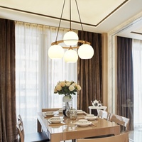 Lustre LED en fer et verre noir pour restaurant, moderne, simple, chaleureux, pour salle à manger, chambre, bar, escalier, avec variation de trois couleurs, créatif