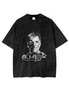 Réalisateur <span class=keywords><strong>Paul</strong></span> Thomas Anderson T-Shirts Summer 100% Cotton Drop Shoulder Crewneck Heavyweight Acid Wash - Product Image 4