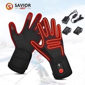 Personalizzato antivento impermeabile traspirante sicurezza Touchscreen termico batteria ricaricabile sci sottile fodera bici da corsa guanti riscaldati - Product Image 1