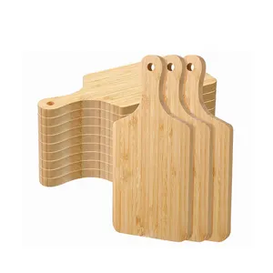 SIGH-tabla de cortar de madera de acacia personalizada, de calidad, para pizza de bambú con mango