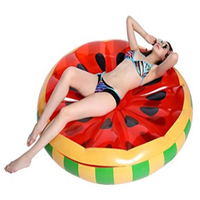 Flotteur de piscine gonflable en plastique multifonctionnel, pour la construction en équipe, tapis de pastèque pour le soleil
