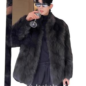 Cappotto da <span class=keywords><strong>Uomo</strong></span> in Finta Pelliccia di Visone, Spesso, in Finta Pelliccia di Volpe e Martora, Nuovo Cappotto Invernale in Pelliccia e <span class=keywords><strong>Pelle</strong></span>, <span class=keywords><strong>Nero</strong></span> - Product Image 3