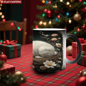 Frosted Black 11oz <b>Ceramic</b> Mug Heat Color Changing Magic <b>Cup</b> For Milk Tea Lovers - Product Image 2