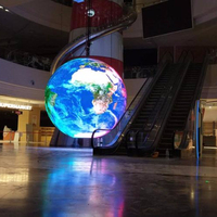 Pantalla LED Esférica Interior a Todo Color P4 para Sala de Exposiciones, Pantalla LED de Bola, Globo Publicitario, Pantalla Bola