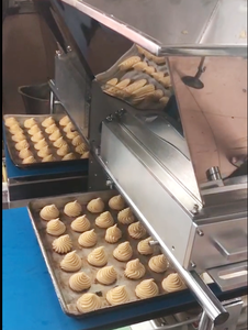 مقاعد البدلاء دوامة التلقائي اثنين من لون الشوكولاته الصغيرة آلة كوكي مصدر دونات والقهوة كوب تارت شل آلة كوكي البسكويت - Product Image 5