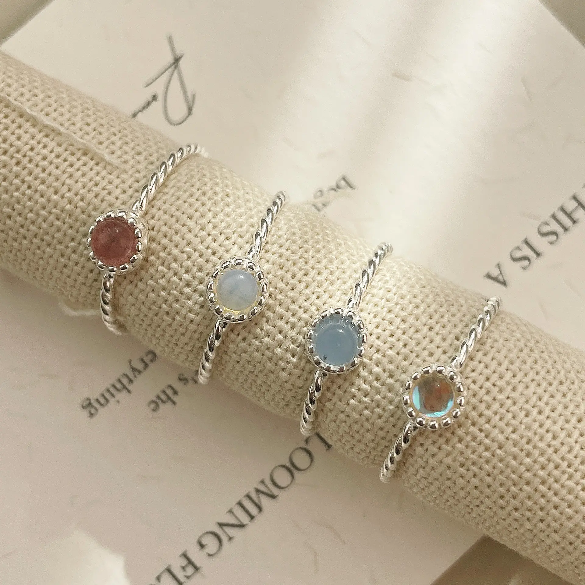 XIXI прекрасные ювелирные кольца из натурального камня регулируемое кольцо скрученные кольца из стерлингового серебра с кристаллами 925 серебряные ювелирные изделия