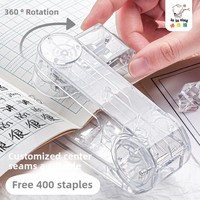 Mini agrafeuse en métal rotative à 360 degrés Agrafeuse domestique robuste pour étudiants et bureau Papeterie en gros