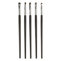 Nouveau kit complet de 5 pinceaux de maquillage avec manche en plastique en crin de cheval, petite pointe, idéal pour les voyages, pour le visage et les yeux