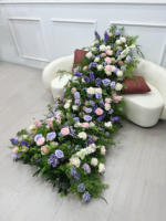 Witte Cascade Kunstbloemenarrangement Bruiloft Achtergrond Zijden Rozen Orchideeën Bloemrij voor Bruiloft Haarddecoratie