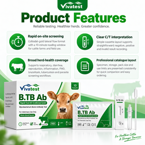 Kit per Test Rapido Anticorpi Tuberosi Bovina, Rilevamento Mycobacterium Bovis BTB per Bovini, Screening Veterinario per Allevamenti ISO/CE - Product Image 2