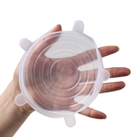 Couvercle en silicone transparent et réutilisable pour la conservation des aliments, outil de spécialité flexible et extensible pour la conservation des aliments.