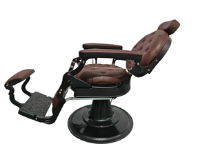 Fauteuil de massage facial inclinable à pompe hydraulique robuste de style classique vintage de luxe, fauteuil de coiffure pour hommes, 360 degrés, salon - Product Image 5