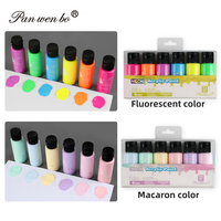 Panwenbo Ensemble de 6 couleurs acryliques régulières 60ml de haute qualité pour la peinture artistique d'artiste professionnel