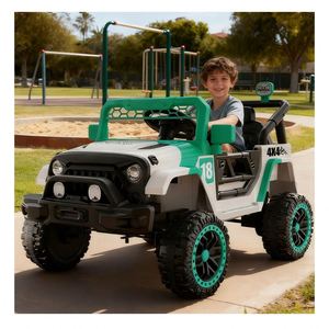 TOYSRUNNER Kids Electric Ride-On Car <b>Battery</b> <b>Operated</b> LED Lights Music Horn Remote Control Double Drive Motor Durable Plastic - Product Image 1