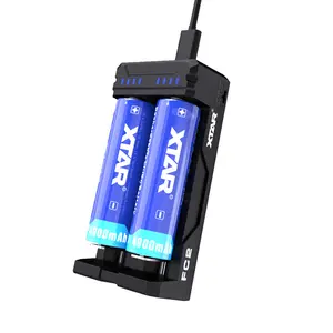 US Free Shipping Xtar FC2 Type-C Intelligent 2s Charger 18650 AAA AA Universal Rechargeable Battery Charger Double Slot