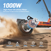 Trottinette électrique 1000W 45KM/H, trottinette électrique pliable pour adultes, vitesse élevée, pour les déplacements en ville, trottinette légère et portable de 10 pouces