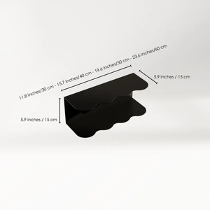 2 Tier Floating Metal <strong>Bedside</strong> <strong>Table</strong> with Storage <strong>Wall</strong> Mounted Nightstand Shelf for Bedroom - Product Image 3