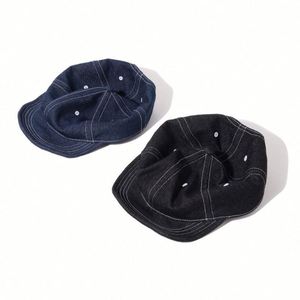 Vintage Duck Tongue Soft Top Baseball Cap Denim Soft Short Brim Solid Color Baseball Cap <b>Hats</b> - Product Image 1