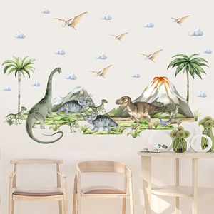 Set di 3 <span class=keywords><strong>Adesivi</strong></span> Murali con Dinosauri Cartoon, Decorazioni <span class=keywords><strong>per</strong></span> Soggiorno e Camera dei Bambini, <span class=keywords><strong>Adesivi</strong></span> in PVC Autoadesivi <span class=keywords><strong>per</strong></span> Casa - Product Image 4