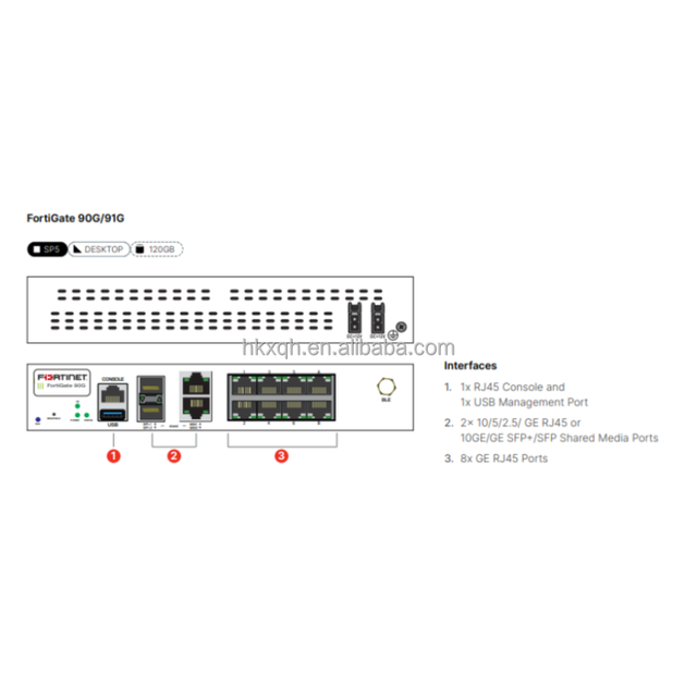 NEW Firewall FG-91G FortiGate Enterprise SD-WAN Firewall for Small Office Fortinet FortiGate-91G