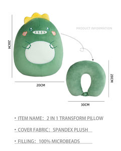 유니콘 하이 퀄리티 2 in 1 동물 디자인 마이크로 비즈 U 자형 목 베개 쿠션 어린이 청소년 성인 장난감 - Product Image 4