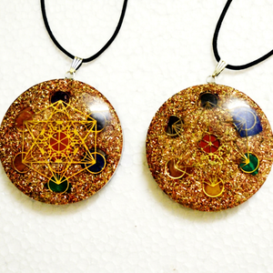 Cobre hecho a mano Orgone Chakra piedra colgantes piedras preciosas Feng Shui placa estilo orgánico colgante recuerdos patrón orgánico - Product Image 1
