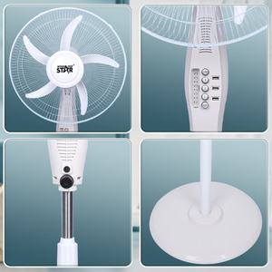 Ventilador de Pie para el Hogar de 16 Pulgadas y 50w con 5 Aspas y Base Redonda, Ventilador de Pie Recargable con Aire Refrigerante - Product Image 4