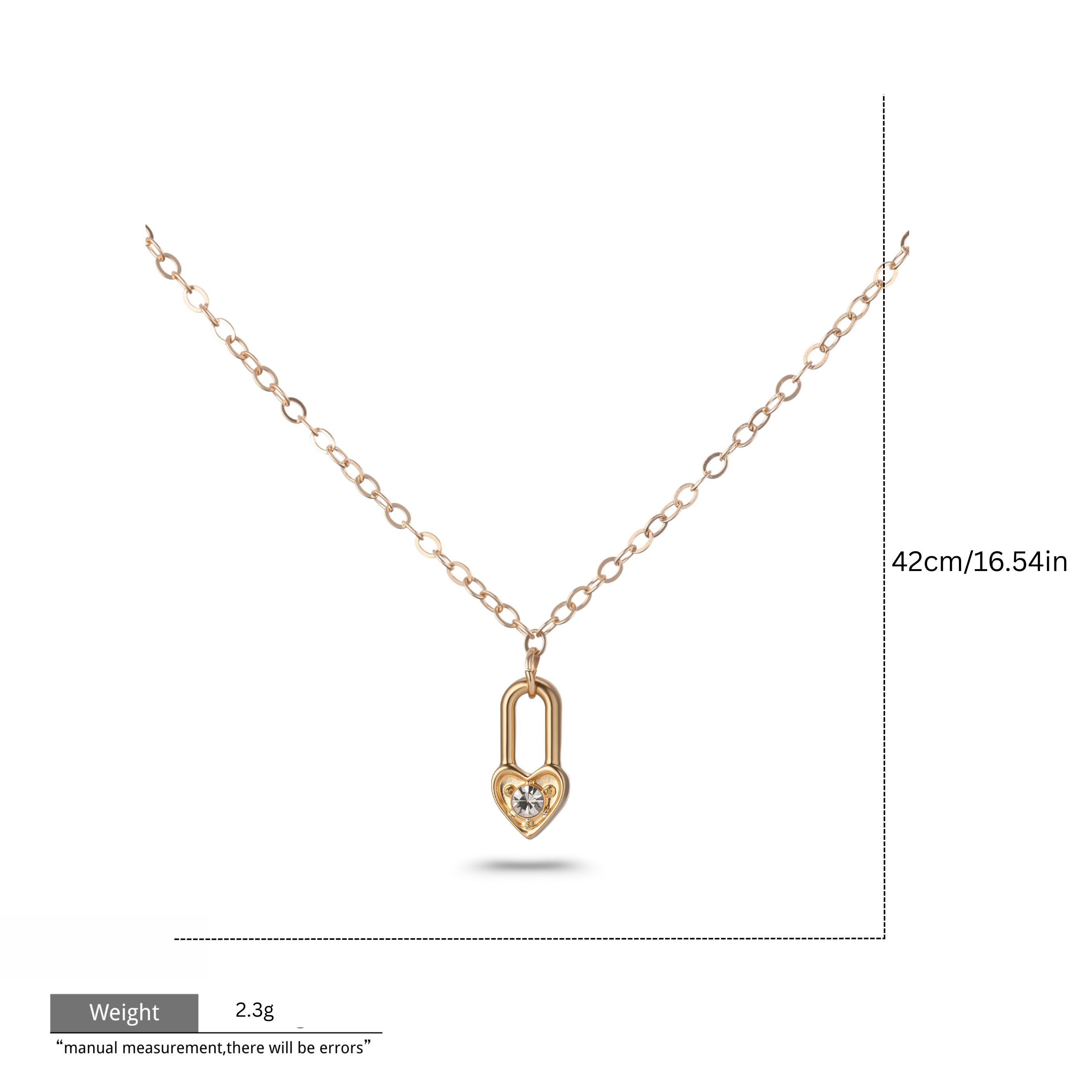 Lucchetto a cuore in oro in lega di zinco GRJ3007N