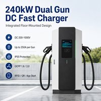 Chargeur rapide DC 240 kW à double connecteur CCS2 GB/T OCPP, station de recharge intelligente pour véhicules électriques, partage de puissance, pour projets commerciaux sur autoroutes