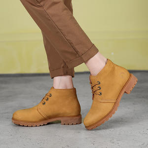 2025 nuovi stivali gialli a tubo corto retrò All-match nuovi stivali lacci Martin da <span class=keywords><strong>donna</strong></span> con suola morbida in vera pelle - Product Image 2