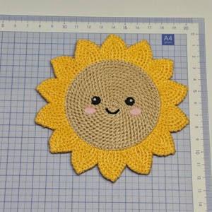 Ricamo fai da te Girasole - Adesivi per <span class=keywords><strong>abbigliamento</strong></span>, scarpe, borse con faccina sorridente a cartone animato - Product Image 4