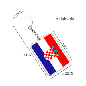 Acrylic Keychains & Pendants Light Keychains Croatia Flags Various Countries Accessories for Fans - Product Image 2