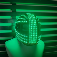 Casco luminoso de programación, tocado de DJ, casco luminoso, casco de escenario, casco con lámpara LED KTV