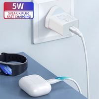 Chargeur mural USB rapide 5V1A 5W avec double protection, compatible prises US, UK, AU, EU, pour téléphone portable et accessoires d'écouteurs portables universels