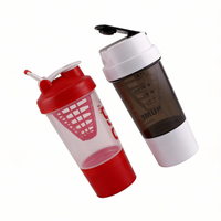 Gobelet à protéines multifonctionnel avec logo personnalisé, double compartiment, durable, portable, bouteille d'escalade pour le sport