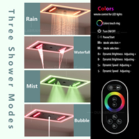 Système de douche luxueux avec éclairage LED, robinet de douche chaud et froid, salle de bain, pomme de douche LED 28*15 pouces avec jet de massage corporel