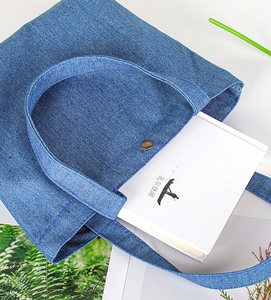 Customized Denim Canvas <strong>Bag</strong> with logo Printed Advertising Blank Canvas <strong>Bag</strong> Eco Friendly Wholesale Tote Shoulder <strong>Bag</strong> - Product Image 4