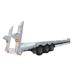 Yuetong Brand two axels 10 ton 12 ton 20ft low bed truck trailer Low Price 20 ton 3-axle low-bed semi-trailer sale in qatar