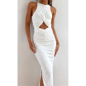 Nouvelles robes décontractées pour femmes, sans manches, ajustées, fendues, tendance - Product Image 2