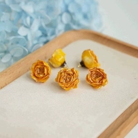 Grosir bunga mawar kering jimat lem menjuntai liontin bunga asli 3D bunga mawar liontin untuk DIY membuat perhiasan