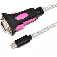 Cable Adaptador USB RS232 con Chipset FT232RL+ZT213, Puerto Macho DB9, Convertidor USB RS-232, Revestimiento de PVC, 2m de Longitud, Control Industrial