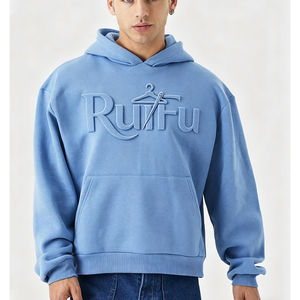 Sweat-shirt de haute qualité personnalisé avec logo en relief, impression 3D, sweat-shirt à capuche surdimensionné pour hommes - Product Image 3